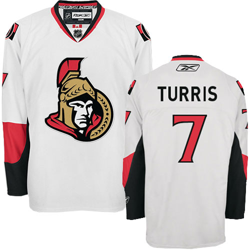 Youth Reebok Ottawa Senators #7 Kyle Turris Authentic White Away NHL Jersey
