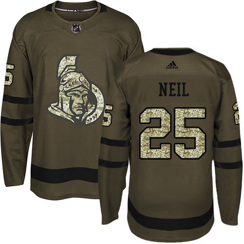 Youth Adidas Ottawa Senators #25 Chris Neil Premier Green Salute to Service NHL Jersey