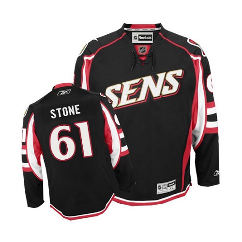 Youth Reebok Ottawa Senators #61 Mark Stone Authentic Black Third NHL Jersey