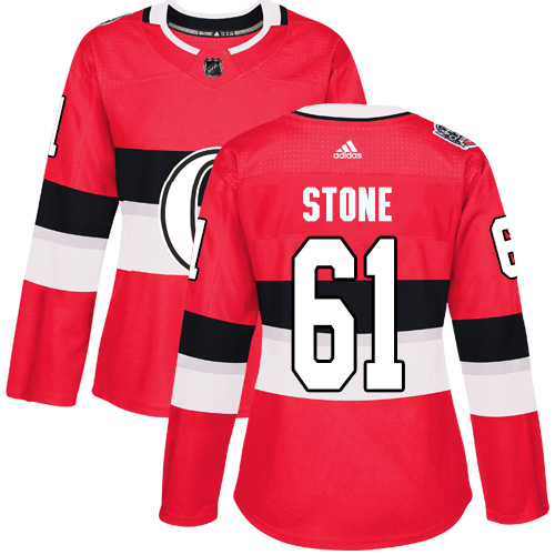 Women's Adidas Ottawa Senators #61 Mark Stone Authentic Red 2017 100 Classic NHL Jersey