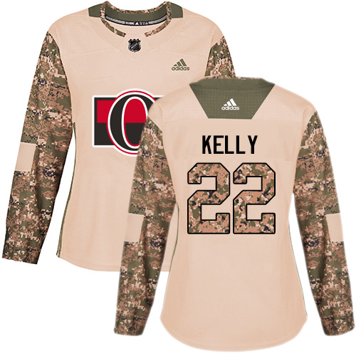 Women's Adidas Ottawa Senators #22 Chris Kelly Authentic Camo Veterans Day Practice NHL Jersey