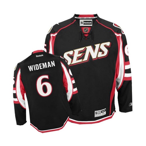 Women's Reebok Ottawa Senators #6 Chris Wideman Authentic Black Third NHL Jersey