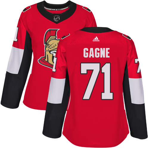 Women's Adidas Ottawa Senators #71 Gabriel Gagne Premier Red Home NHL Jersey