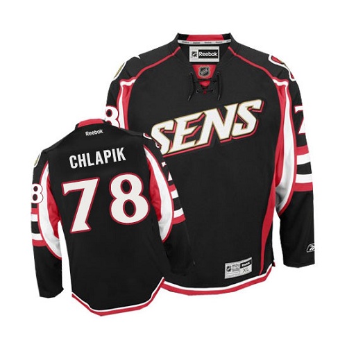 Youth Reebok Ottawa Senators #78 Filip Chlapik Authentic Black Third NHL Jersey