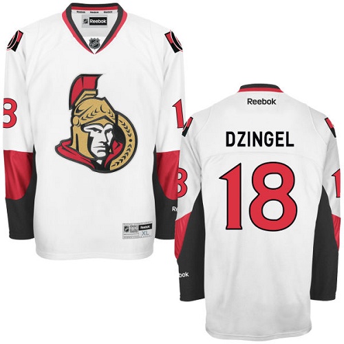 Men's Reebok Ottawa Senators #18 Ryan Dzingel Authentic White Away NHL Jersey