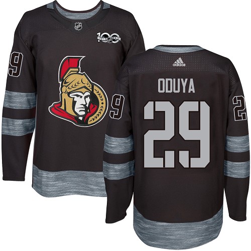 Men's Adidas Ottawa Senators #29 Johnny Oduya Authentic Black 1917-2017 100th Anniversary NHL Jersey