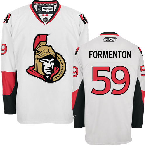 Men's Reebok Ottawa Senators #59 Alex Formenton Authentic White Away NHL Jersey