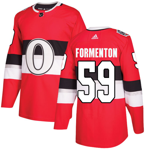 Men's Adidas Ottawa Senators #59 Alex Formenton Authentic Red 2017 100 Classic NHL Jersey