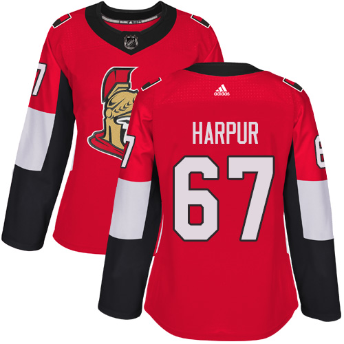 Women's Adidas Ottawa Senators #67 Ben Harpur Authentic Red Home NHL Jersey