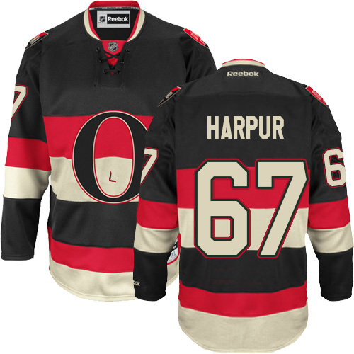 Women's Reebok Ottawa Senators #67 Ben Harpur Authentic Black Third NHL Jersey