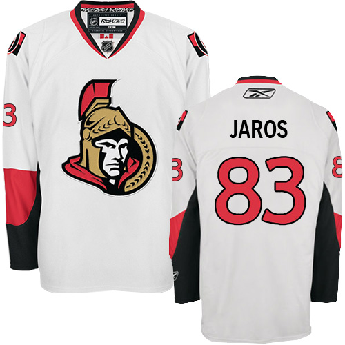 Youth Reebok Ottawa Senators #83 Christian Jaros Authentic White Away NHL Jersey