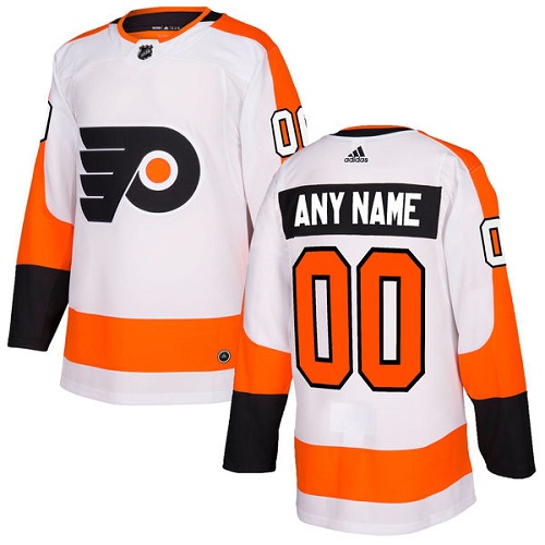 Men's Adidas Philadelphia Flyers Customized Authentic White Away NHL Jersey