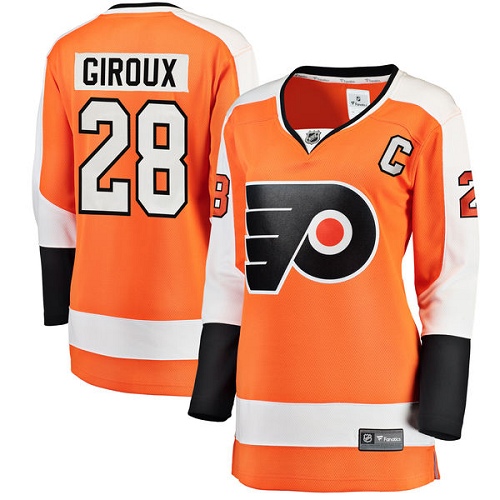 Women's Philadelphia Flyers #28 Claude Giroux Fanatics Branded Orange Home Breakaway NHL Jersey