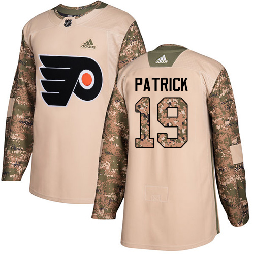 Men's Adidas Philadelphia Flyers #19 Nolan Patrick Authentic Camo Veterans Day Practice NHL Jersey