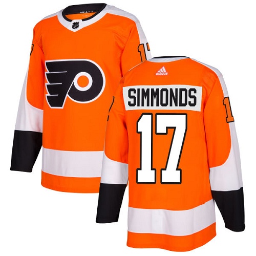 Men's Adidas Philadelphia Flyers #17 Wayne Simmonds Authentic Orange Home NHL Jersey