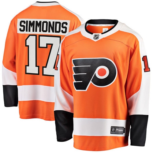 Men's Philadelphia Flyers #17 Wayne Simmonds Fanatics Branded Orange Home Breakaway NHL Jersey