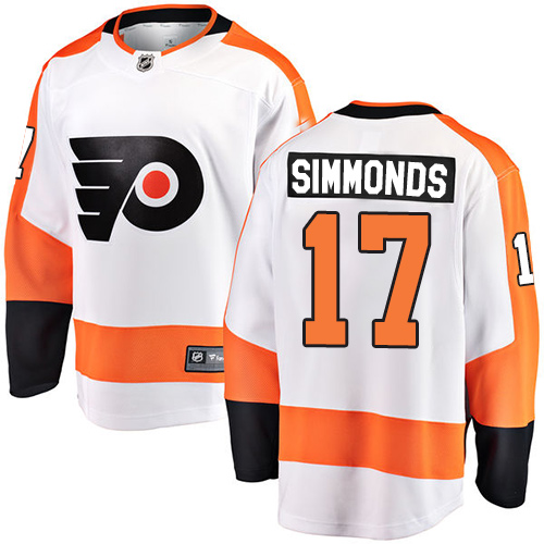 Men's Philadelphia Flyers #17 Wayne Simmonds Fanatics Branded White Away Breakaway NHL Jersey
