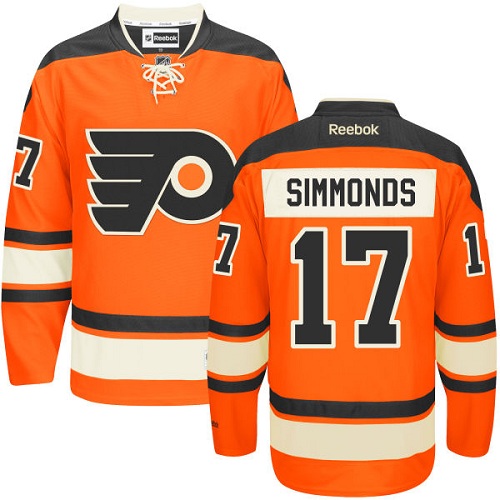Youth Reebok Philadelphia Flyers #17 Wayne Simmonds Premier Orange New Third NHL Jersey