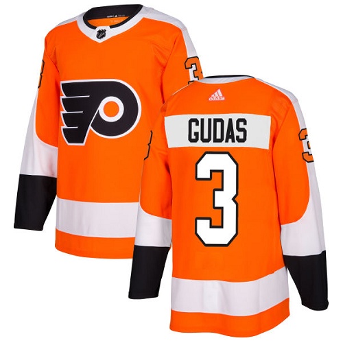 Men's Adidas Philadelphia Flyers #3 Radko Gudas Authentic Orange Home NHL Jersey