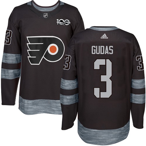 Men's Adidas Philadelphia Flyers #3 Radko Gudas Premier Black 1917-2017 100th Anniversary NHL Jersey