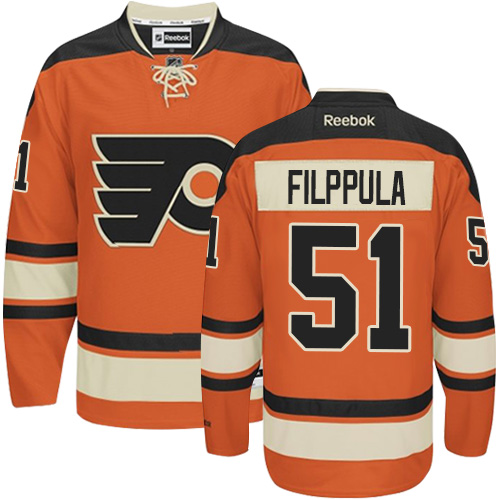 Men's Reebok Philadelphia Flyers #51 Valtteri Filppula Authentic Orange New Third NHL Jersey