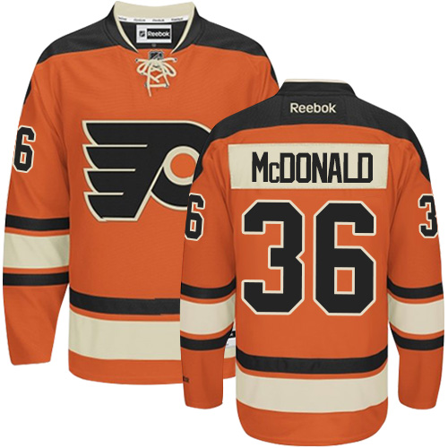 Women's Reebok Philadelphia Flyers #36 Colin McDonald Authentic Orange New Third NHL Jersey