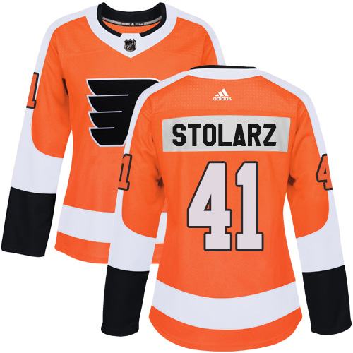 Women's Adidas Philadelphia Flyers #41 Anthony Stolarz Premier Orange Home NHL Jersey