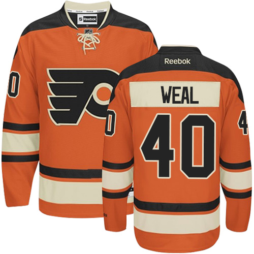 Men's Reebok Philadelphia Flyers #40 Jordan Weal Premier Orange New Third NHL Jersey