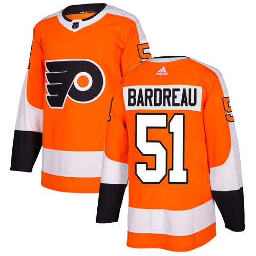 Men's Adidas Philadelphia Flyers #51 Cole Bardreau Authentic Orange Home NHL Jersey