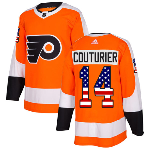 Youth Adidas Philadelphia Flyers #14 Sean Couturier Authentic Orange USA Flag Fashion NHL Jersey