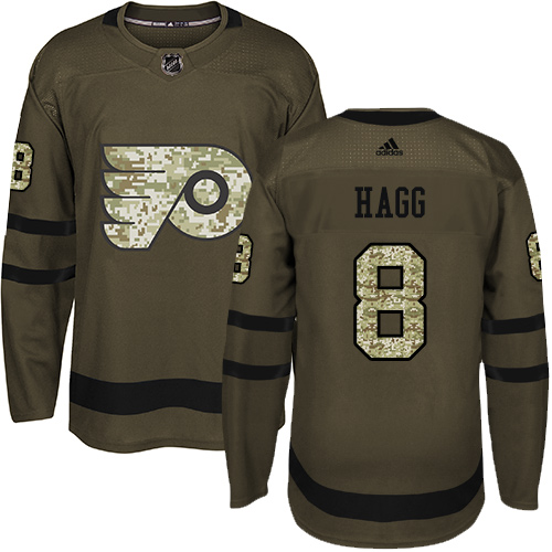 Men's Adidas Philadelphia Flyers #8 Robert Hagg Premier Green Salute to Service NHL Jersey