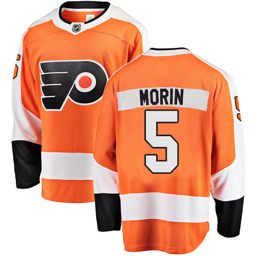 Men's Philadelphia Flyers #5 Samuel Morin Fanatics Branded Orange Home Breakaway NHL Jersey