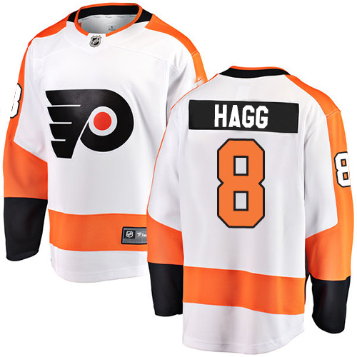 Men's Philadelphia Flyers #8 Robert Hagg Fanatics Branded White Away Breakaway NHL Jersey