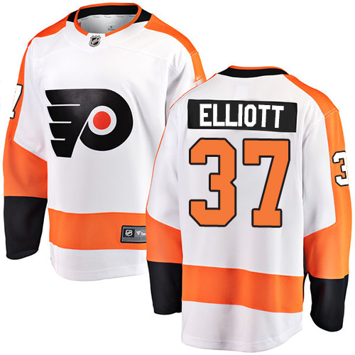 Youth Philadelphia Flyers #37 Brian Elliott Fanatics Branded White Away Breakaway NHL Jersey