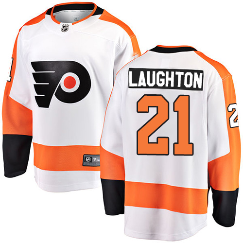 Men's Philadelphia Flyers #21 Scott Laughton Fanatics Branded White Away Breakaway NHL Jersey