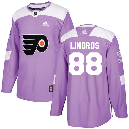 Youth Adidas Philadelphia Flyers #88 Eric Lindros Authentic Purple Fights Cancer Practice NHL Jersey