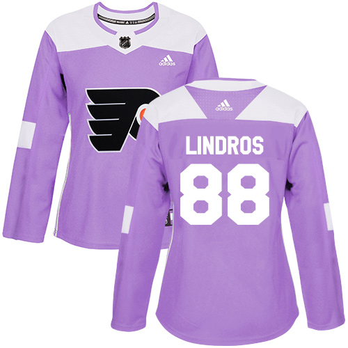 Women's Adidas Philadelphia Flyers #88 Eric Lindros Authentic Purple Fights Cancer Practice NHL Jersey