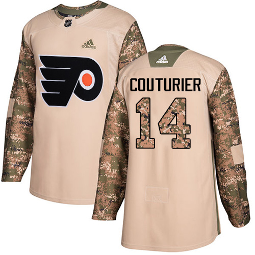 Men's Adidas Philadelphia Flyers #14 Sean Couturier Authentic Camo Veterans Day Practice NHL Jersey