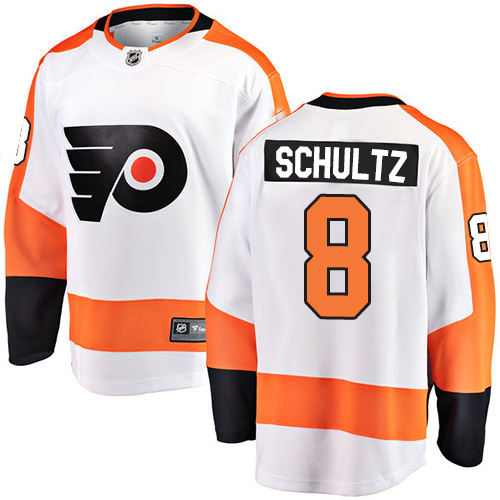 Men's Philadelphia Flyers #8 Dave Schultz Fanatics Branded White Away Breakaway NHL Jersey