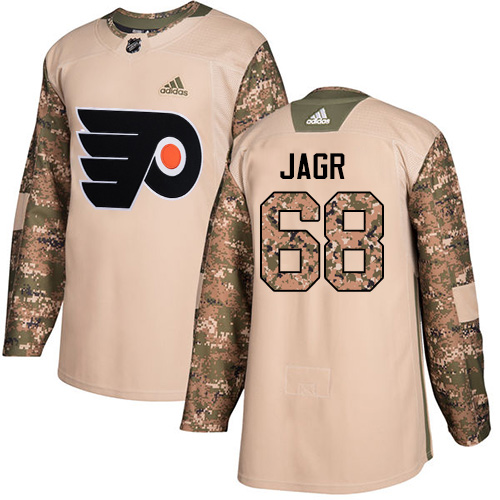 Youth Adidas Philadelphia Flyers #68 Jaromir Jagr Authentic Camo Veterans Day Practice NHL Jersey