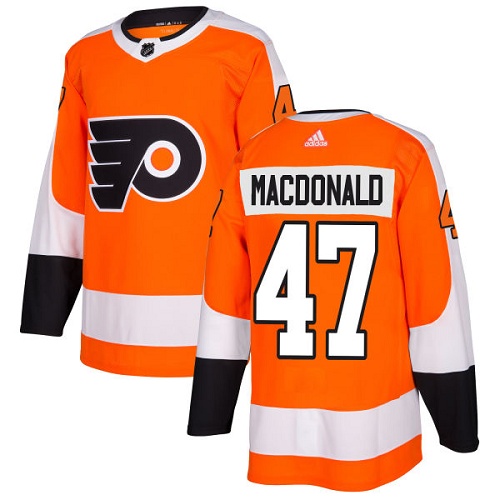 Men's Adidas Philadelphia Flyers #47 Andrew MacDonald Authentic Orange Home NHL Jersey