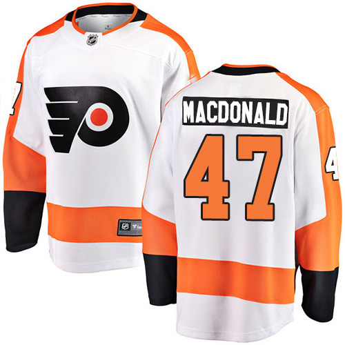 Men's Philadelphia Flyers #47 Andrew MacDonald Fanatics Branded White Away Breakaway NHL Jersey