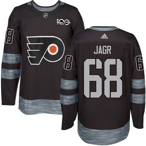 Men's Adidas Philadelphia Flyers #68 Jaromir Jagr Authentic Black 1917-2017 100th Anniversary NHL Jersey