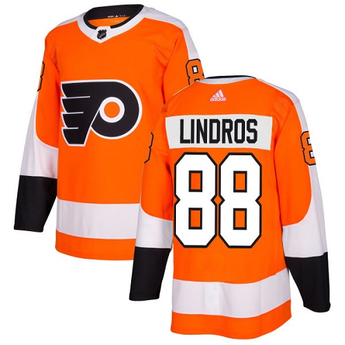 Men's Adidas Philadelphia Flyers #88 Eric Lindros Authentic Orange Home NHL Jersey