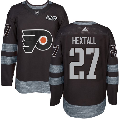Men's Adidas Philadelphia Flyers #27 Ron Hextall Authentic Black 1917-2017 100th Anniversary NHL Jersey