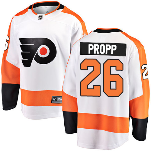 Men's Philadelphia Flyers #26 Brian Propp Fanatics Branded White Away Breakaway NHL Jersey