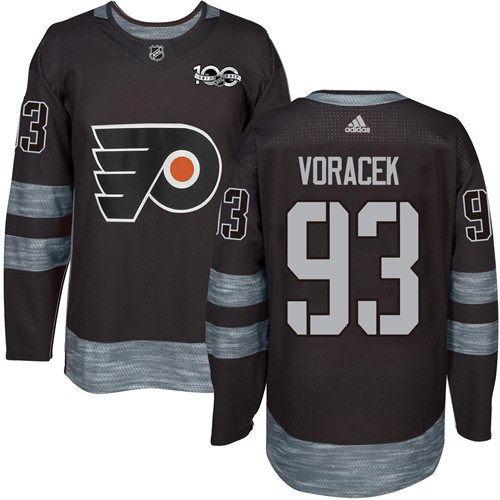 Men's Adidas Philadelphia Flyers #93 Jakub Voracek Premier Black 1917-2017 100th Anniversary NHL Jersey