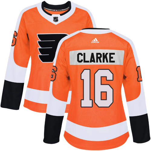 Women's Adidas Philadelphia Flyers #16 Bobby Clarke Premier Orange Home NHL Jersey