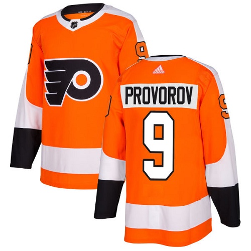 Men's Adidas Philadelphia Flyers #9 Ivan Provorov Authentic Orange Home NHL Jersey
