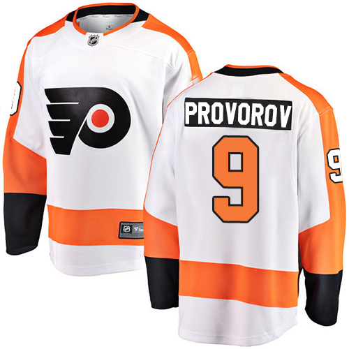 Men's Philadelphia Flyers #9 Ivan Provorov Fanatics Branded White Away Breakaway NHL Jersey